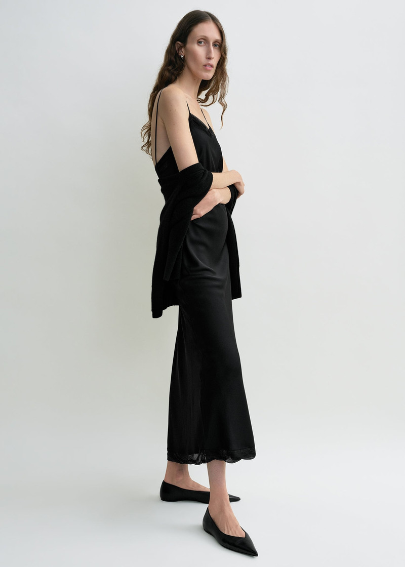 Totême Satin slip dress black outlook