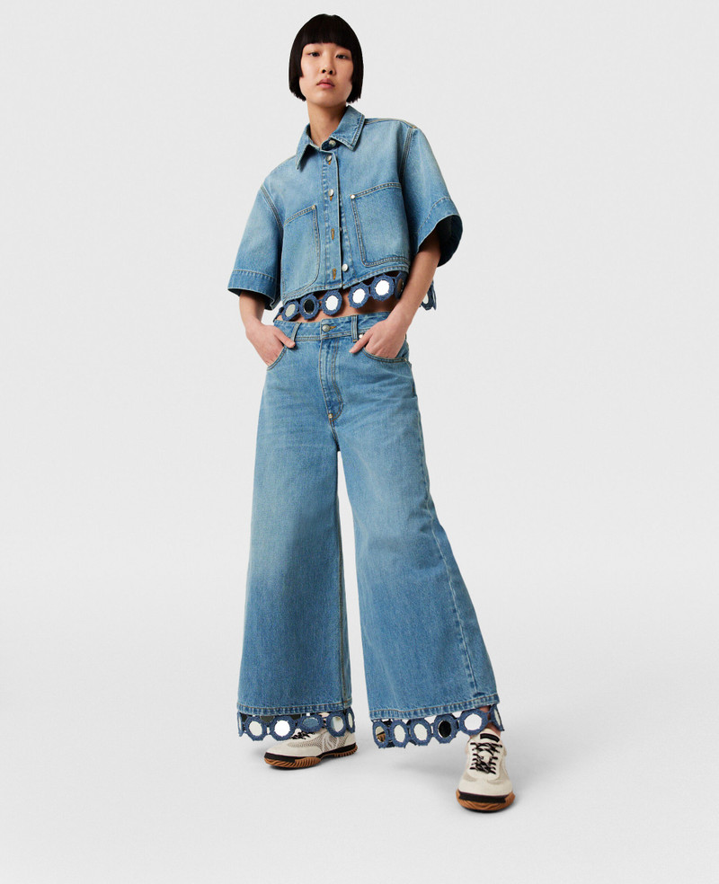 Stella McCartney Mirror Crochet Wide-Leg Jeans outlook