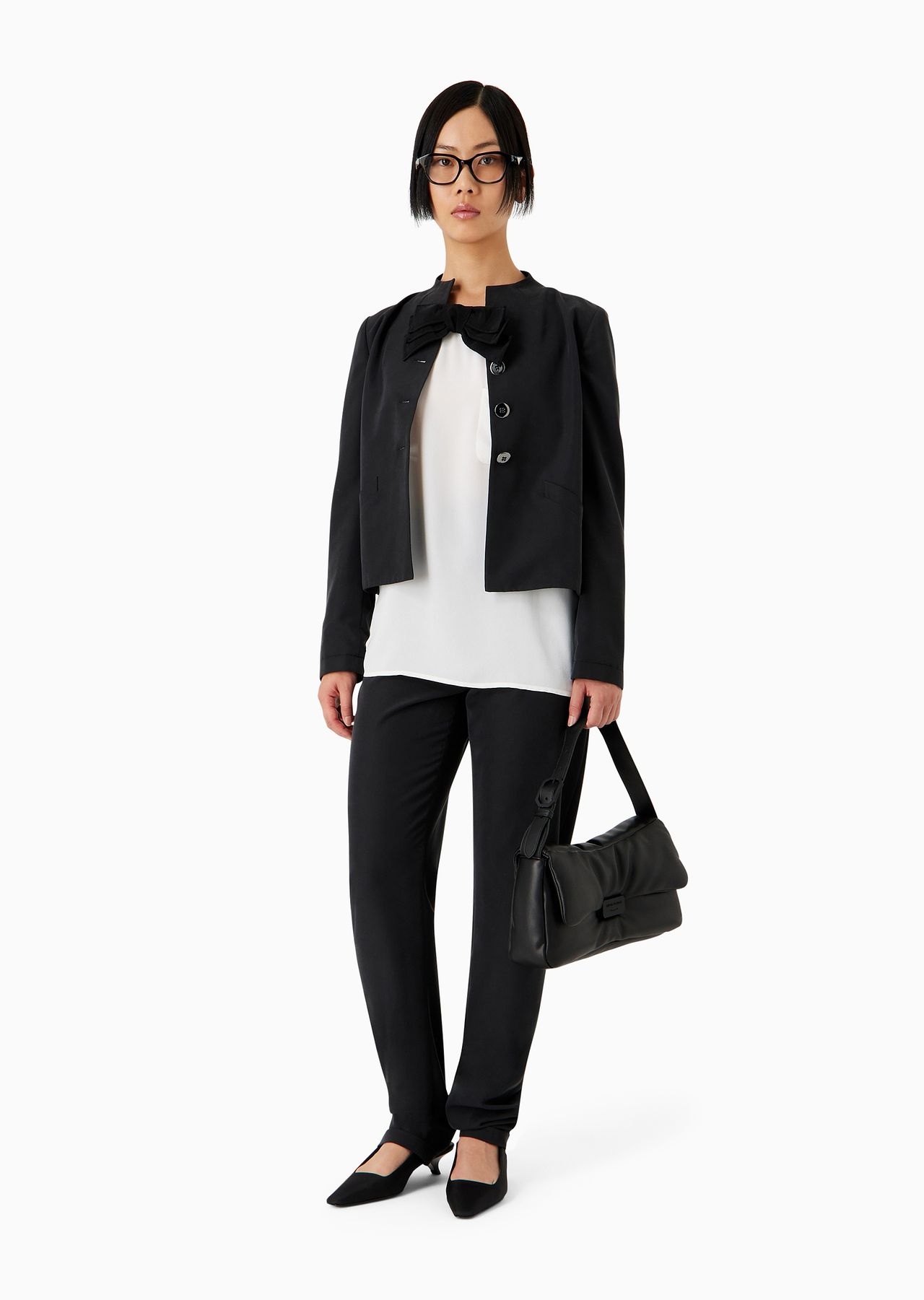 Short-sleeved viscose-crêpe blouse - 4