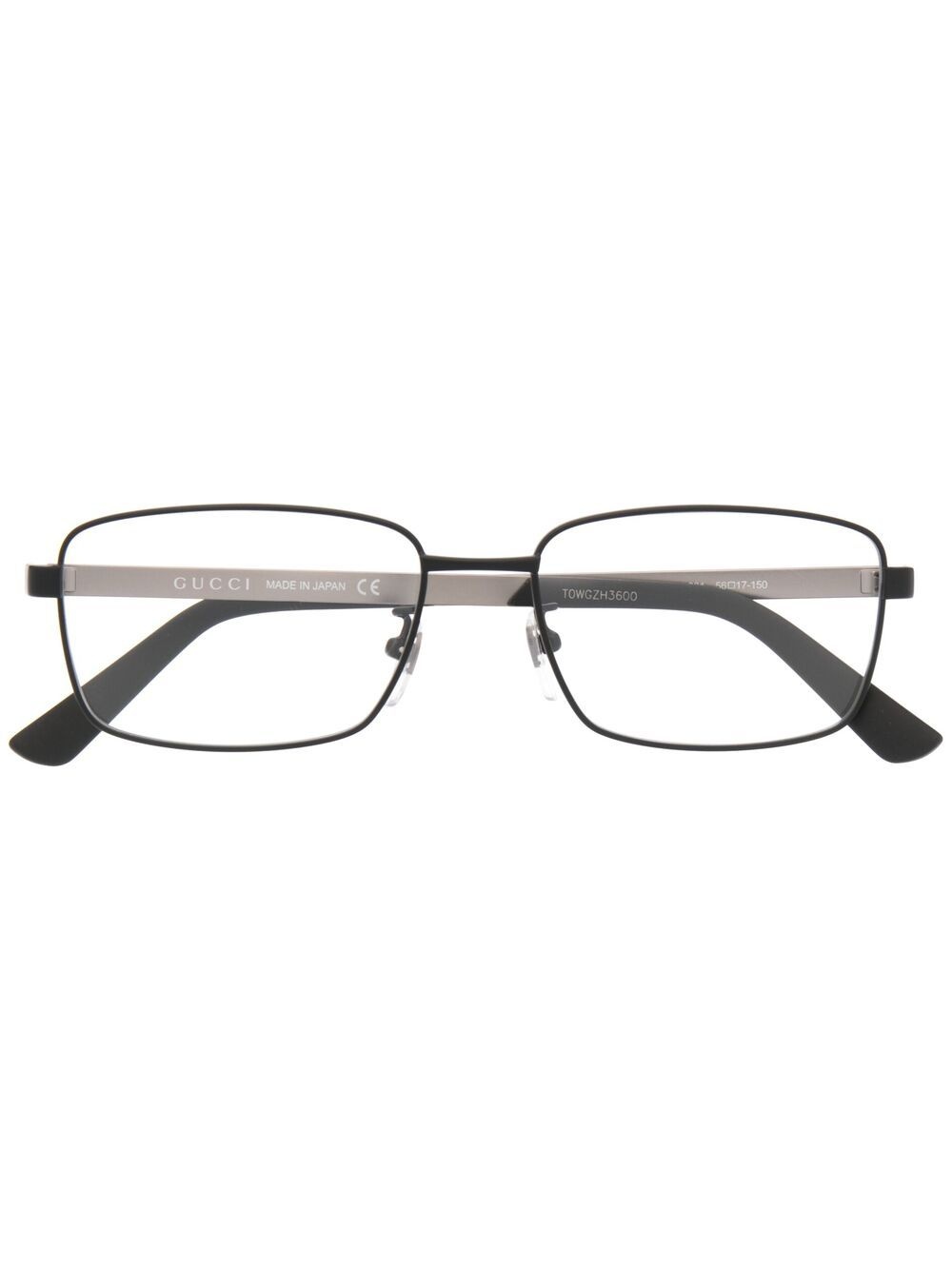 stripe detailing rectangular-frame glasses - 1