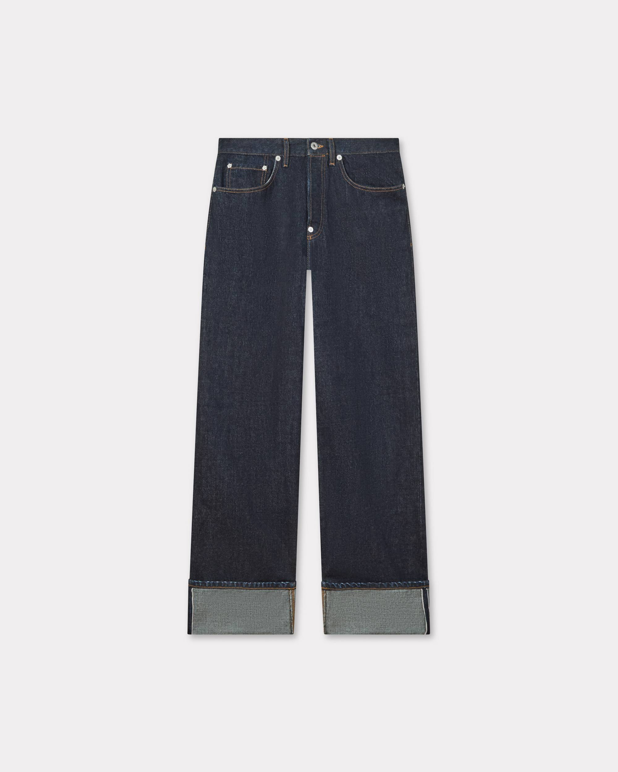 Turn up wide fit jeans in Japanese denim - 2