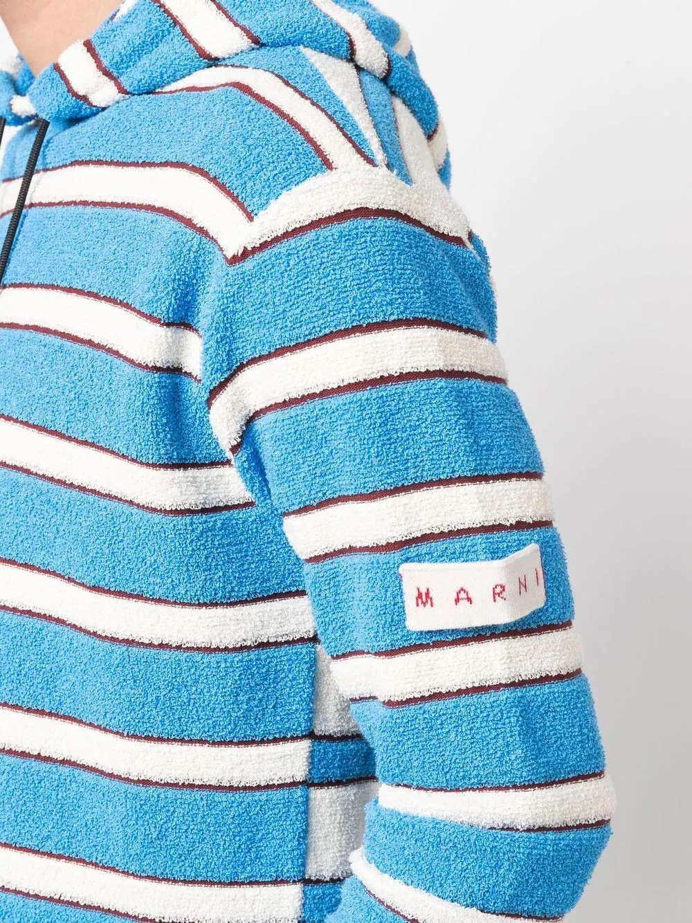 terry-cloth effect striped hoodie - 5