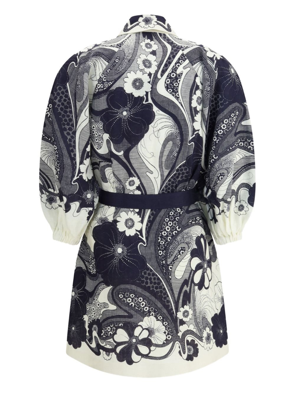 floral-print puff-sleeve mini dress - 2