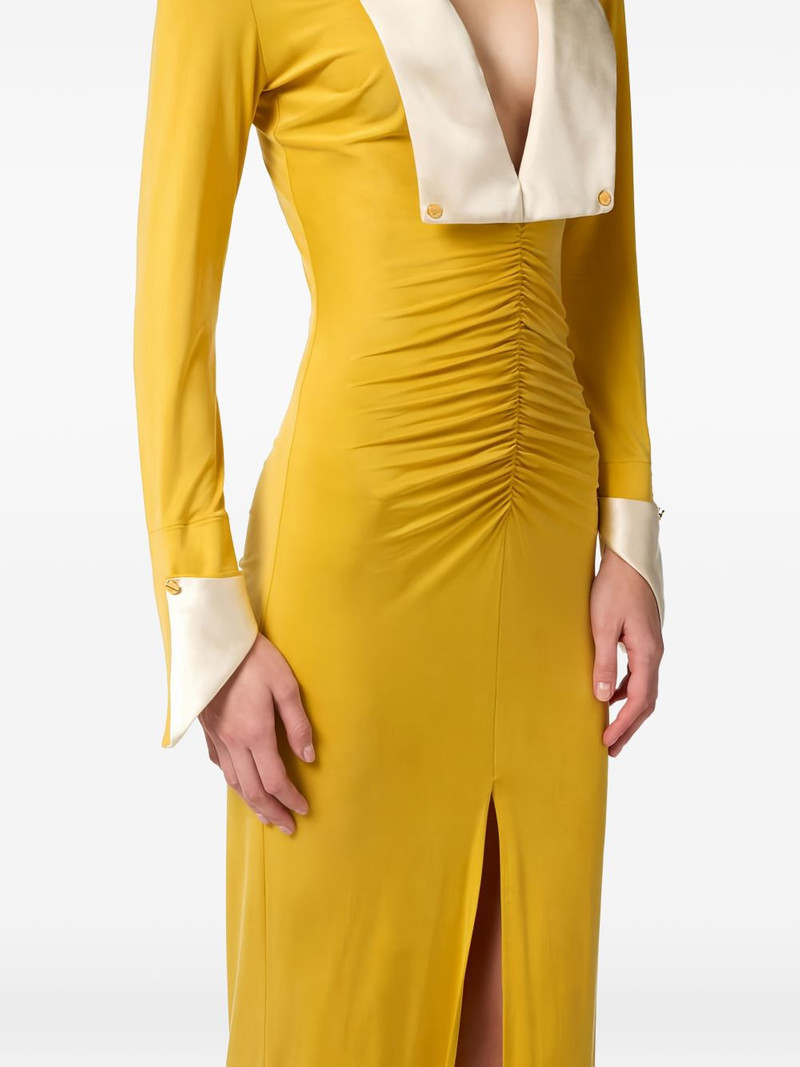 wide-lapels slim-fit maxi dress 5
