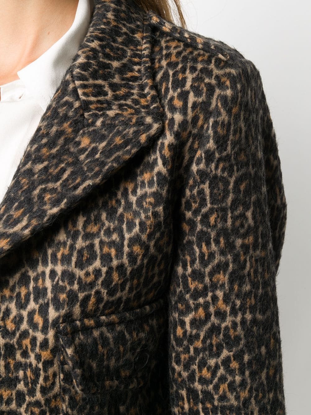 cropped leopard print jacket - 5