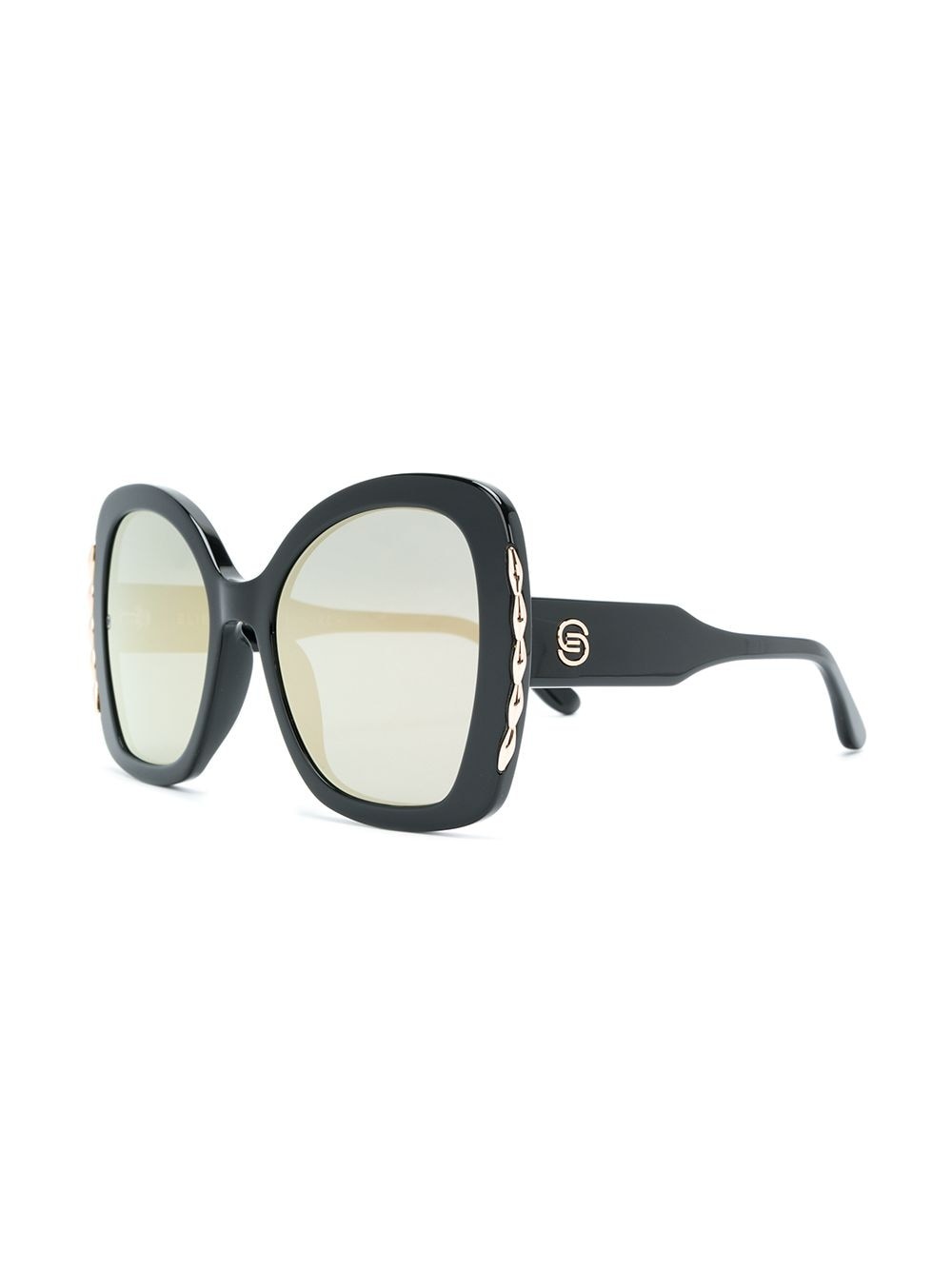 trim detail oversized sunglasses - 2