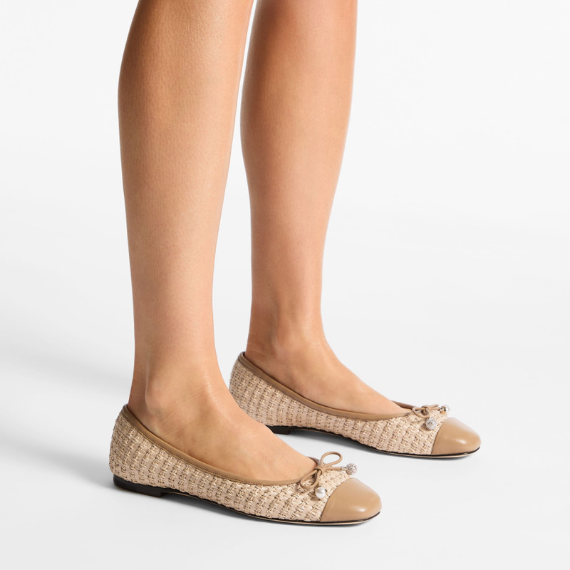 JIMMY CHOO Elme Flat
Natural/Cappuccino Raffia and Leather Flats outlook