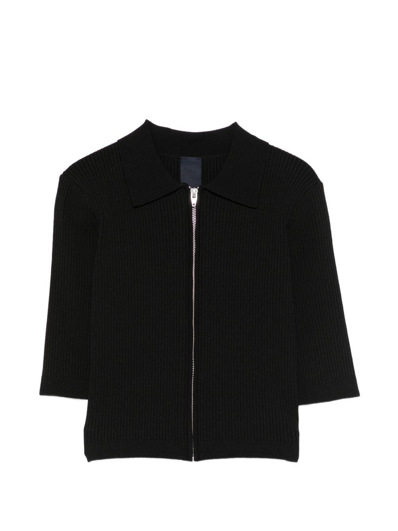 ribbed zipped cardigan 1