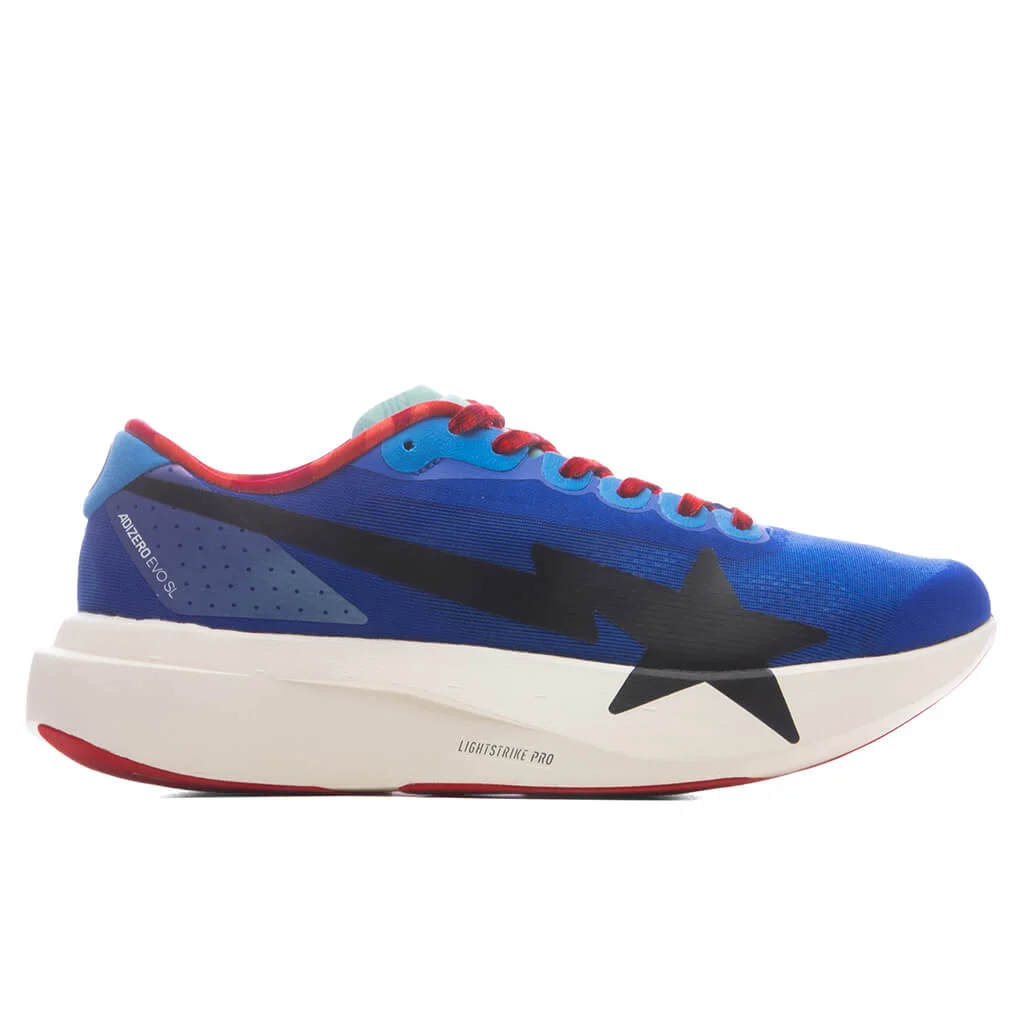 ADIDAS ORIGINALS X BAPE ADIZERO EVO SL - POWER BLUE/COLLEGIATE GREEN/OFF WHITE - 1