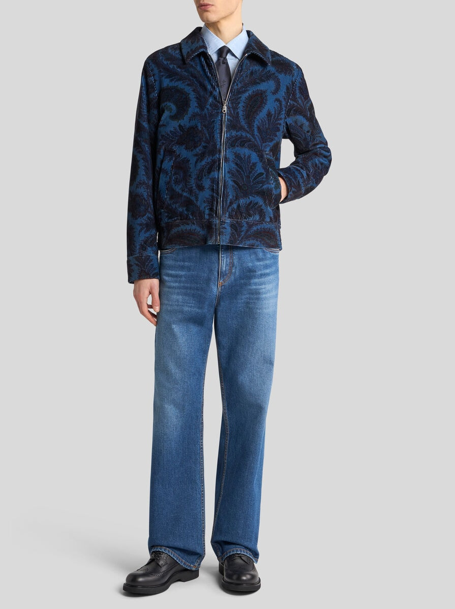 VELVET BOMBER JACKET WITH PRINT - 3