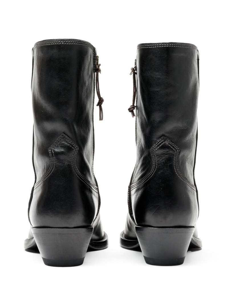 pointed-toe western leather boots - 4