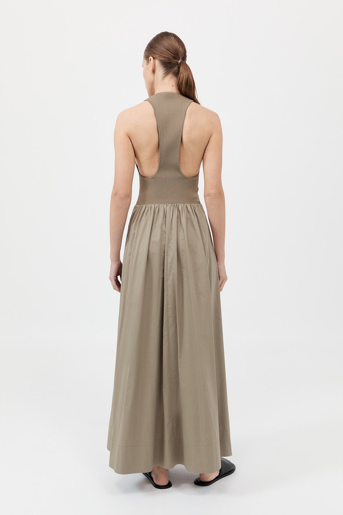Plunge Neck Dress - Shadow - 5