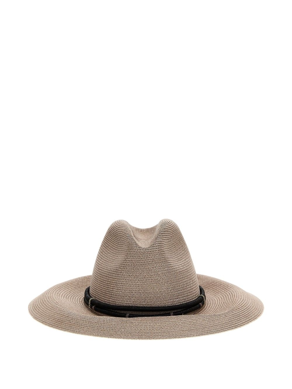 wide-brimmed straw hat - 1