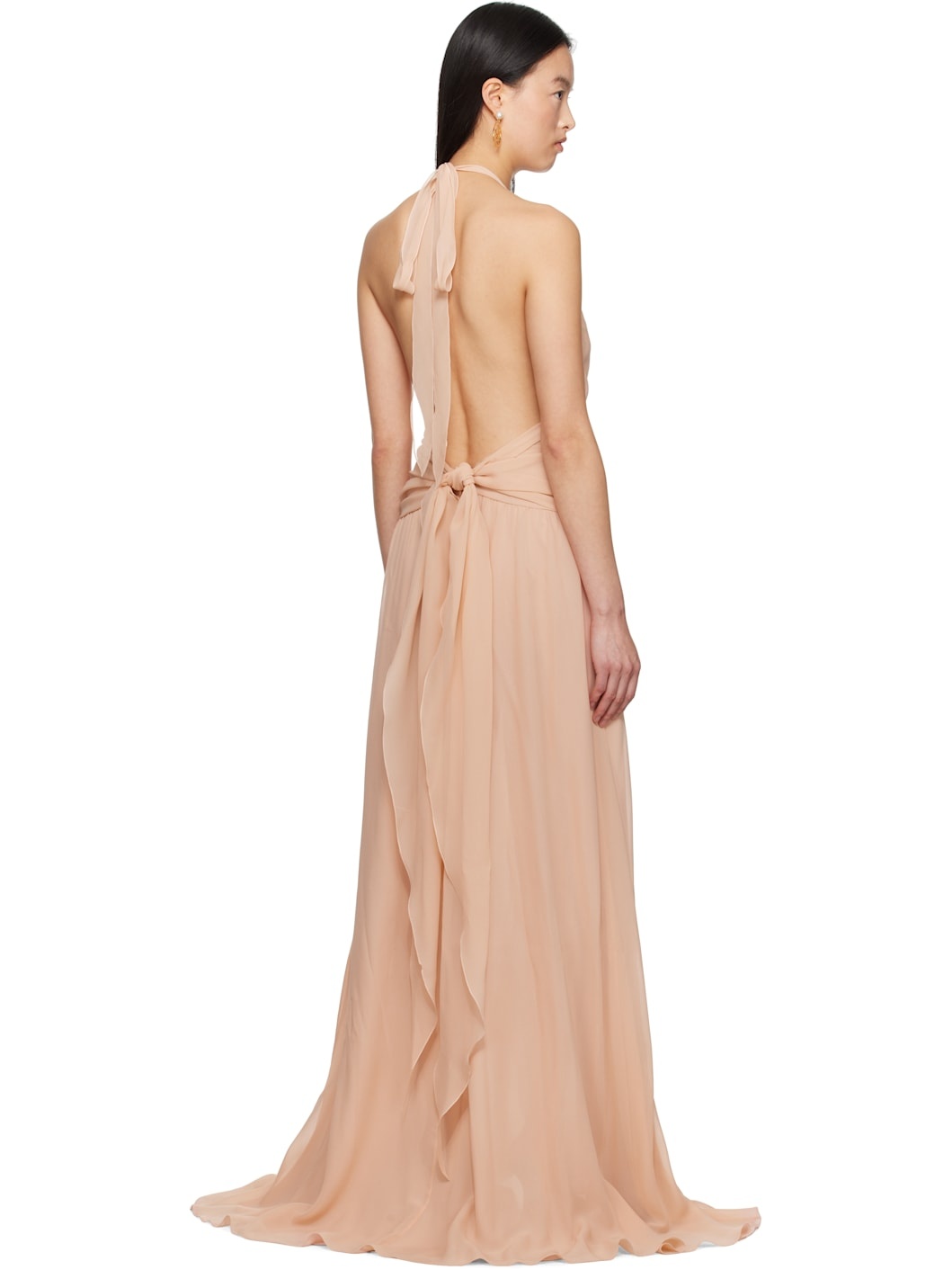 Pink Georgette Maxi Dress - 3