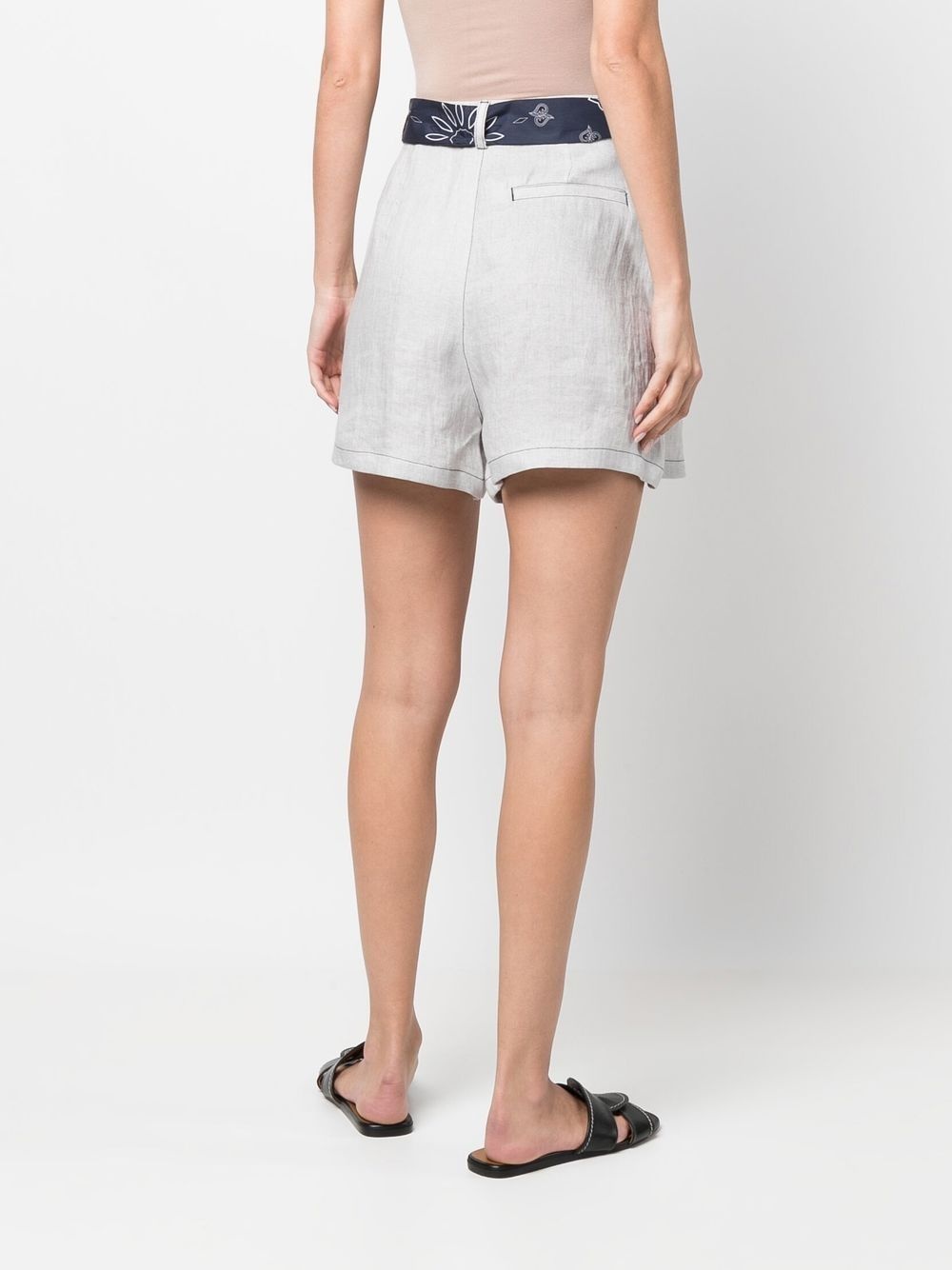 high-waisted cotton shorts - 4