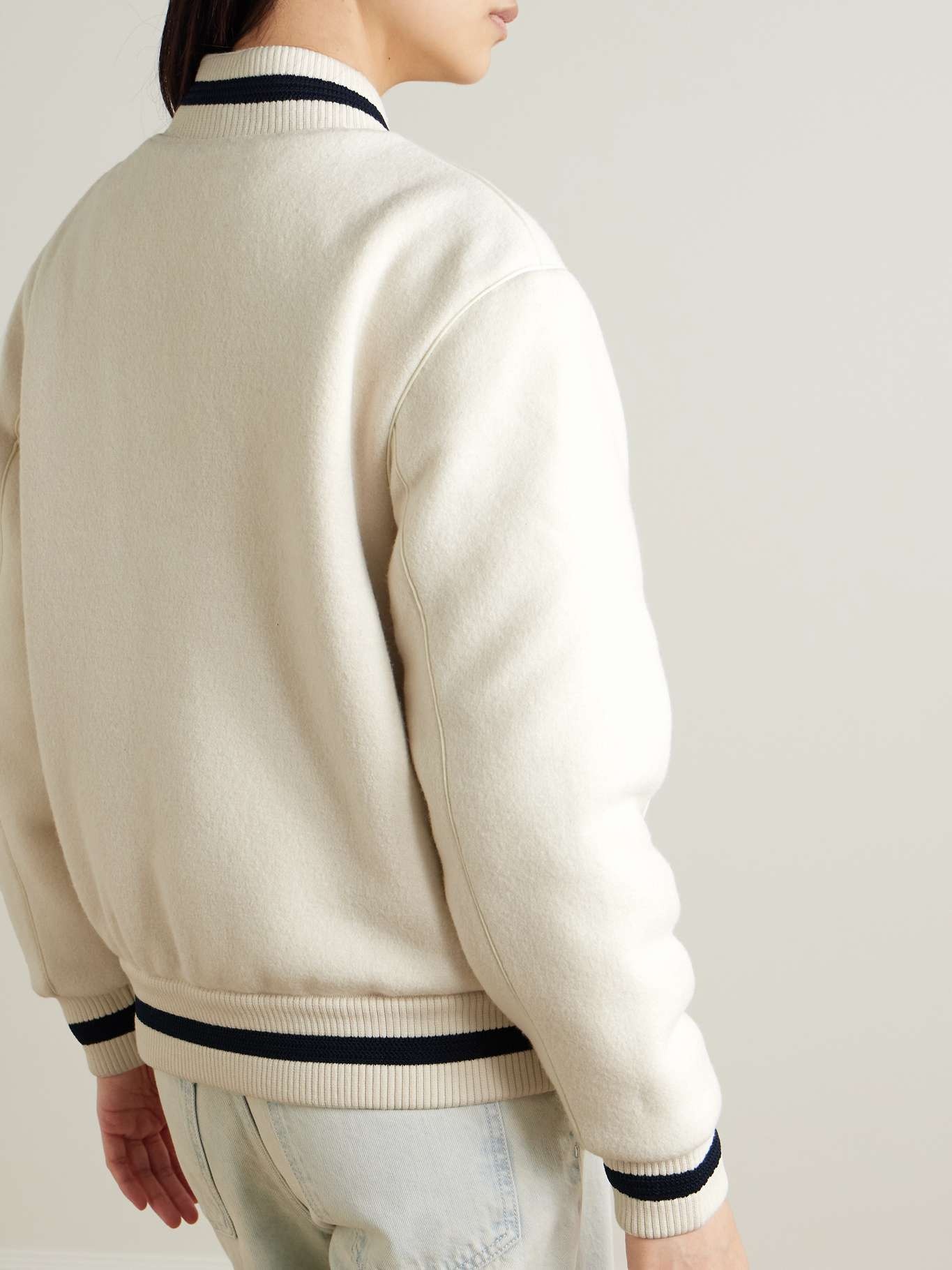 Embroidered padded wool-felt bomber jacket - 4