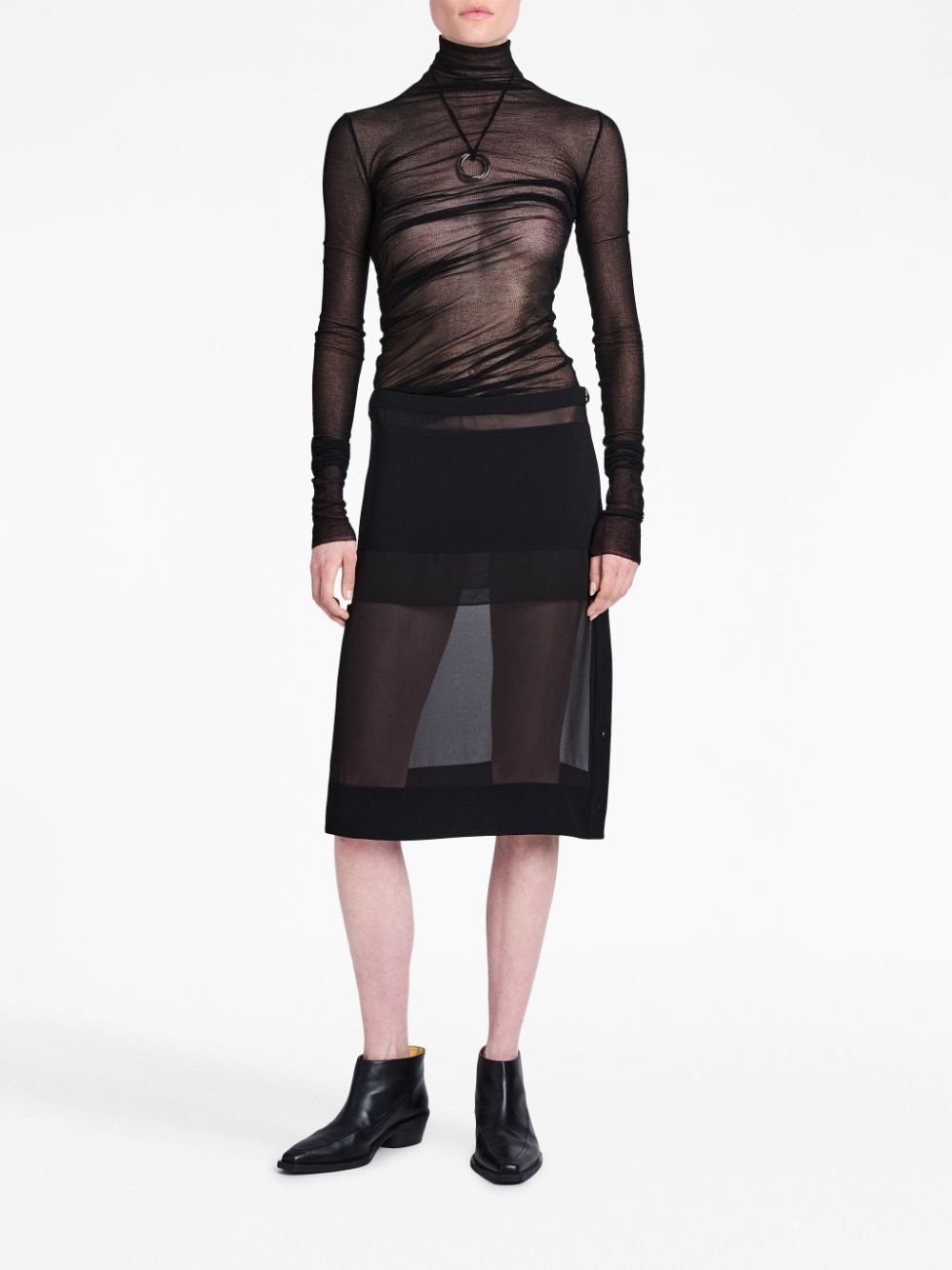 semi-sheer chiffon skirt - 2