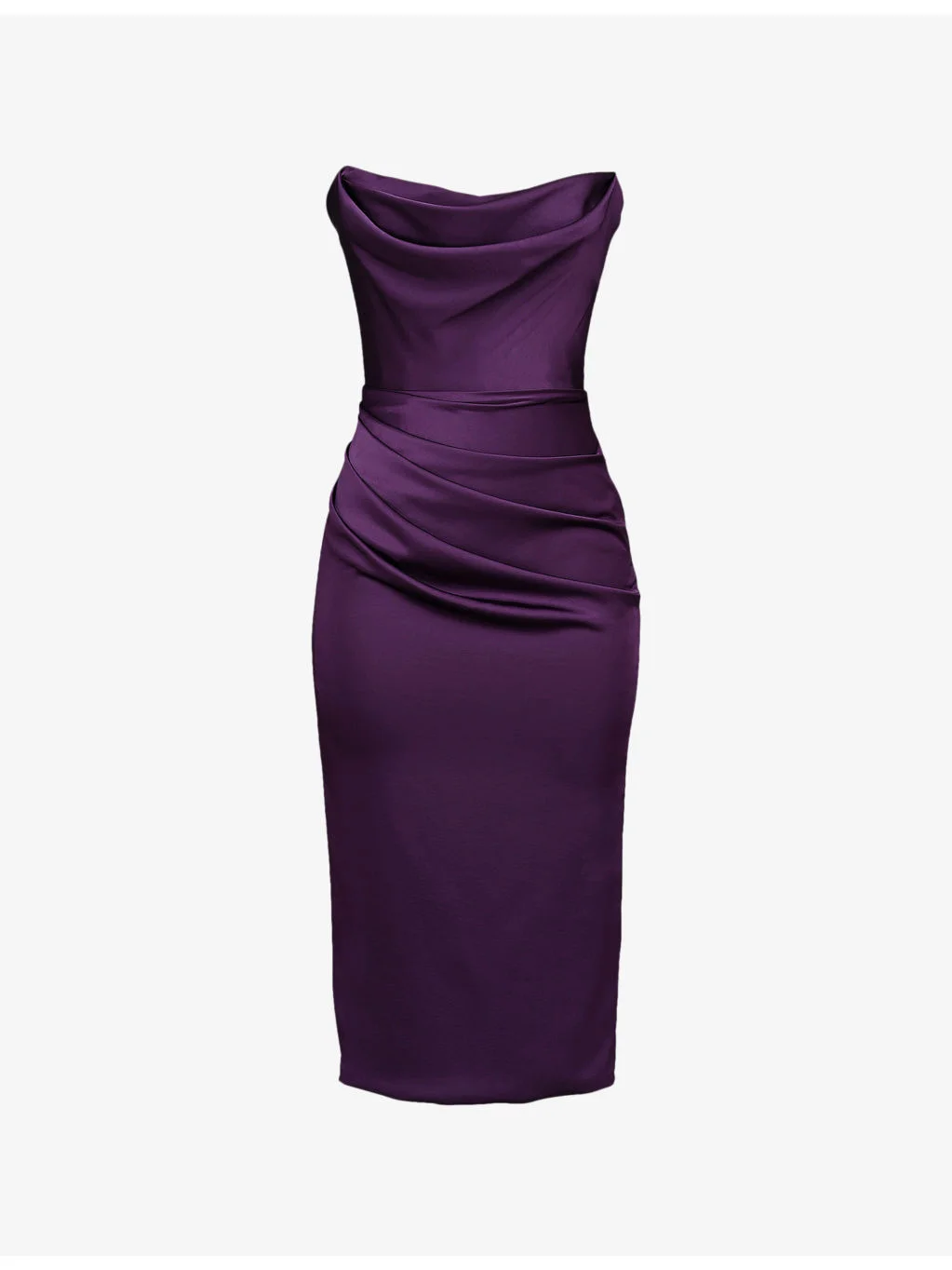 Santana Corset Strapless Woven Midi Dress - 1