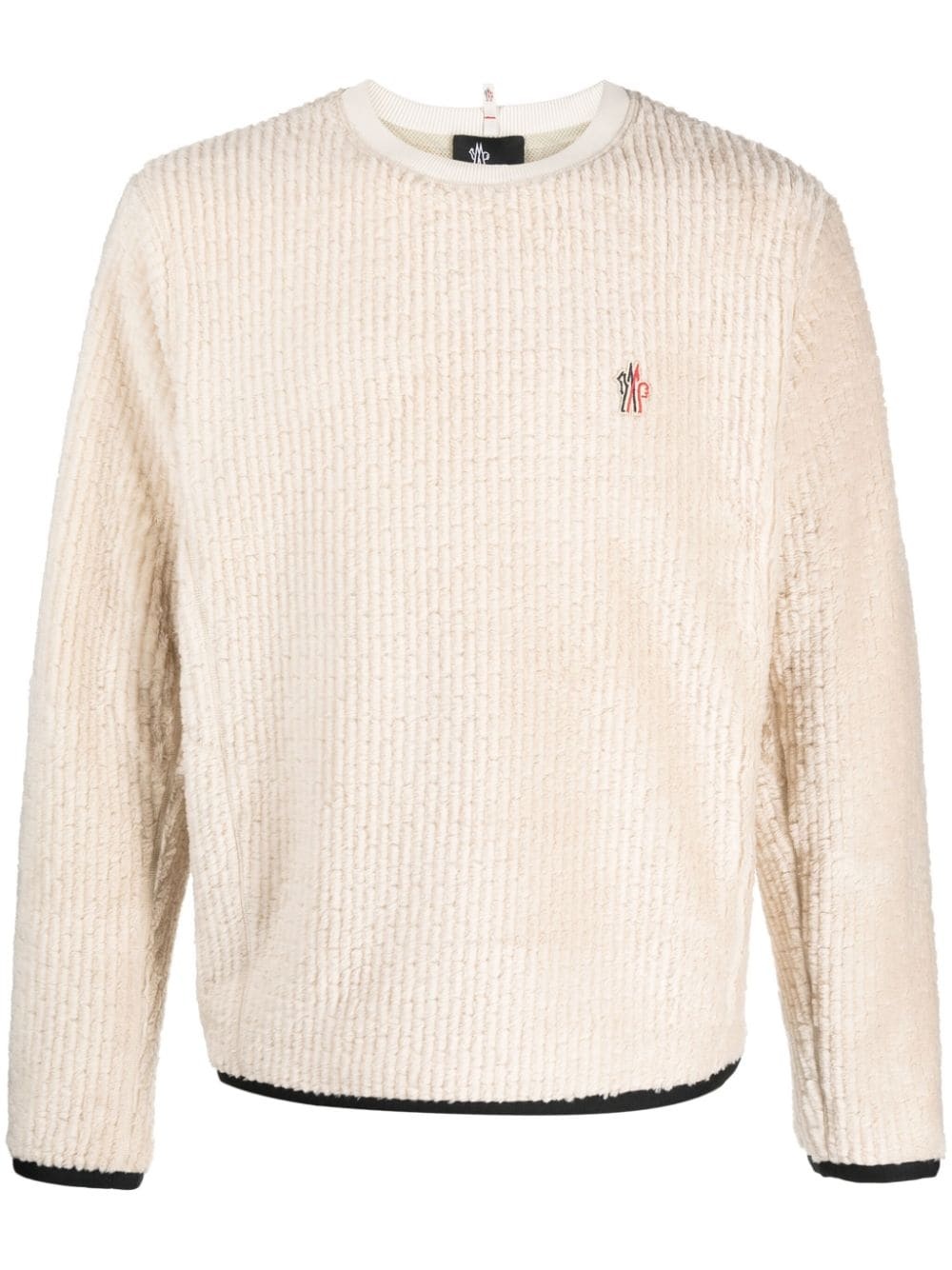 logo-patch fleece-texture sweatshirt - 1