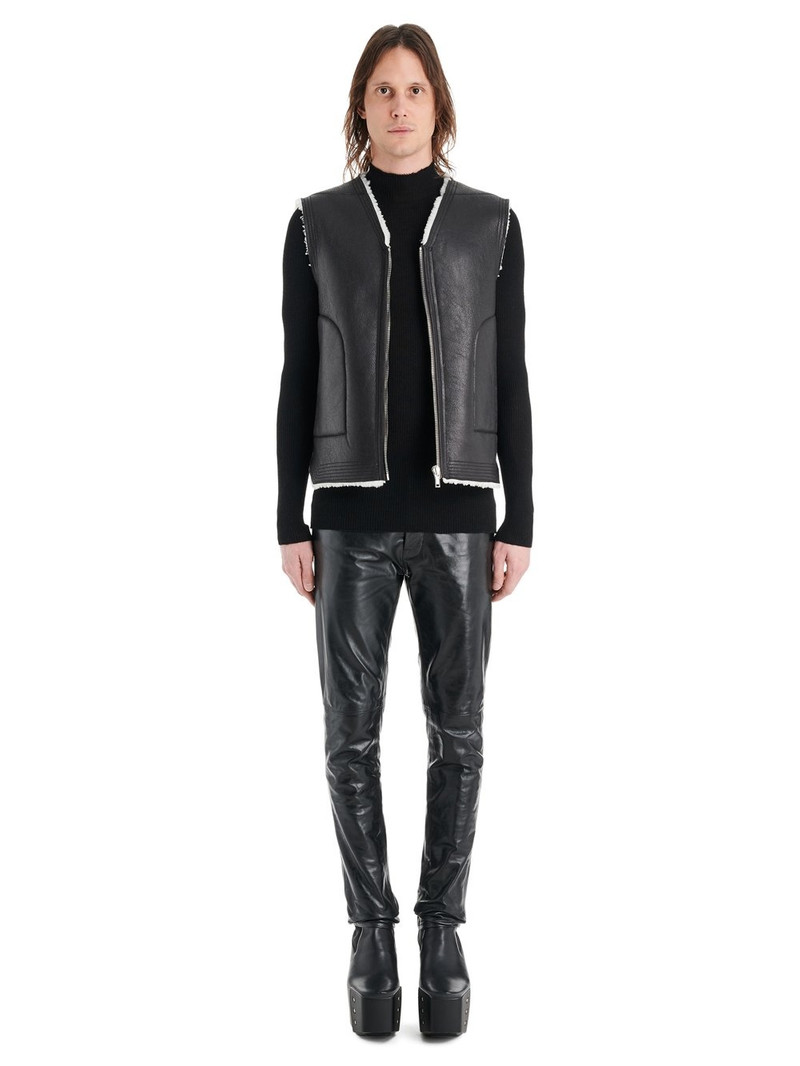 Black Shearling Cargo Vest 9