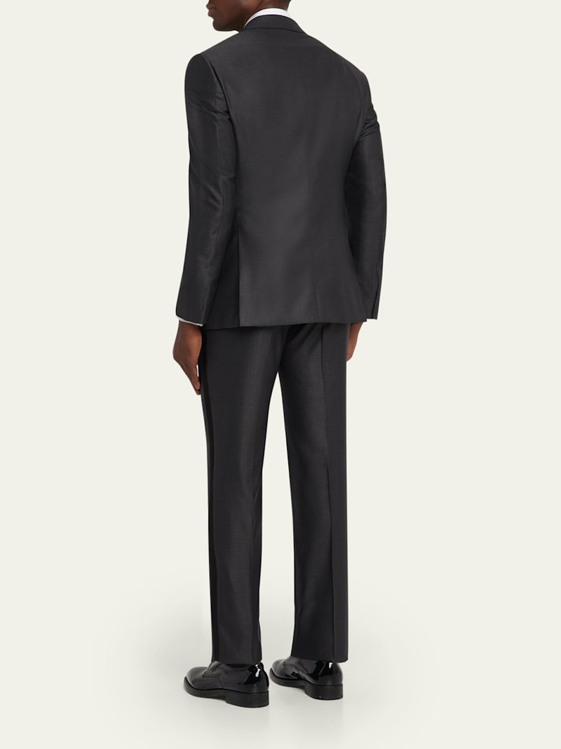 Men's Micro-Dot Silk Peak Lapel Tuxedo 3