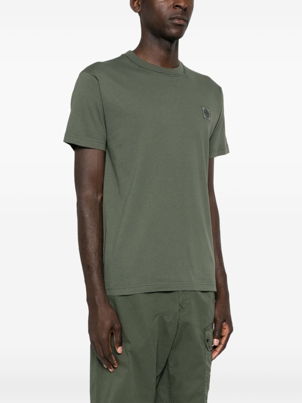 Compass-patch cotton T-shirt - 3