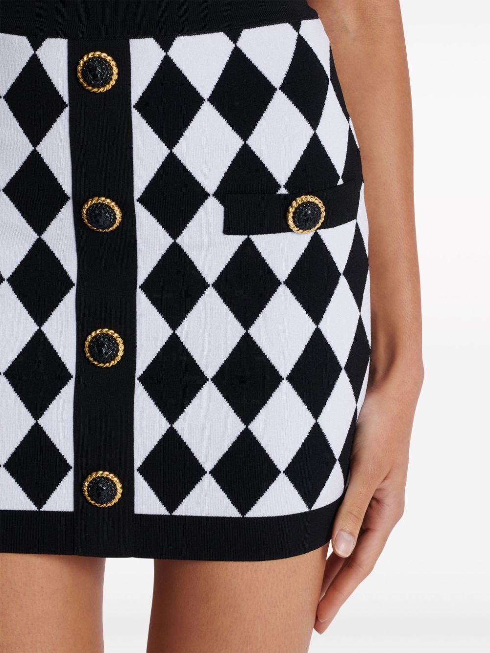 diamond-intarsia knitted miniskirt - 6