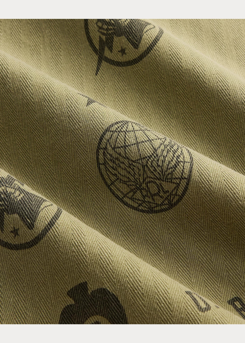 Knit Herringbone Twill Camp Shirt 6