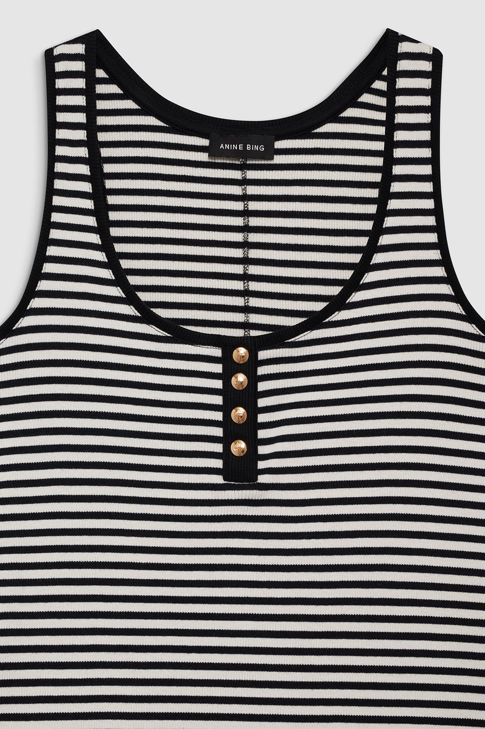 Alessia Tank Midi Dress - Cream And Black Stripe - 4