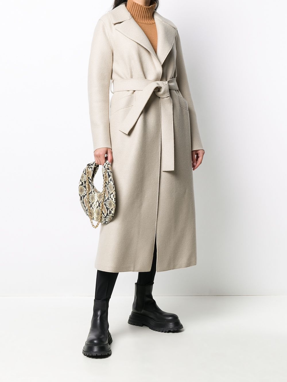 belted wool coat - 2