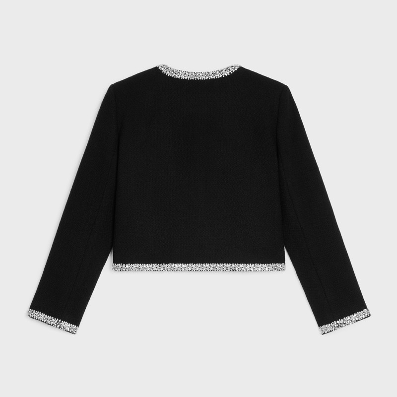 CELINE chelsea jacket in cashmere and wool tweed outlook