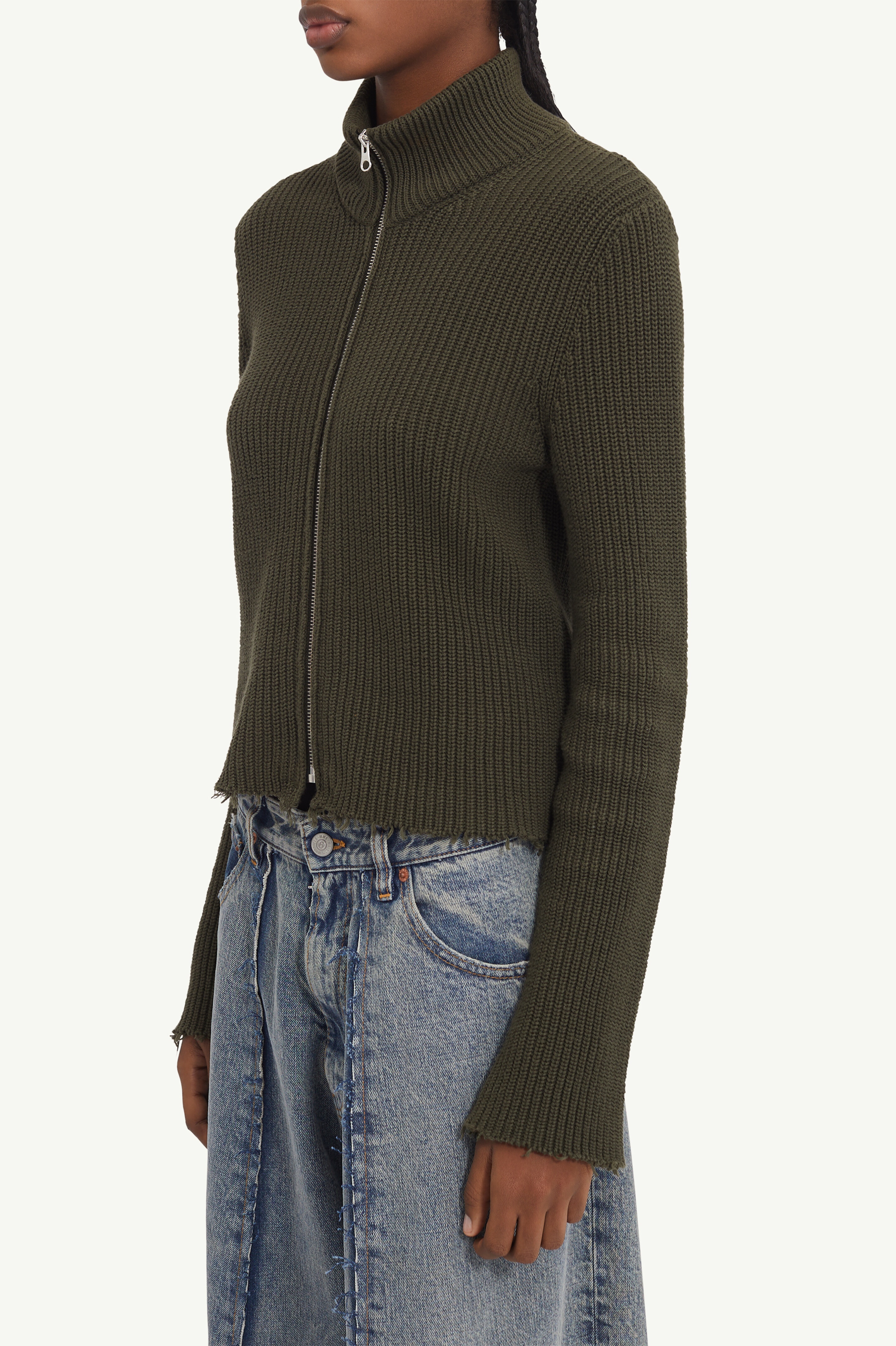 Ribbed Cotton Zip Cardigan - 5