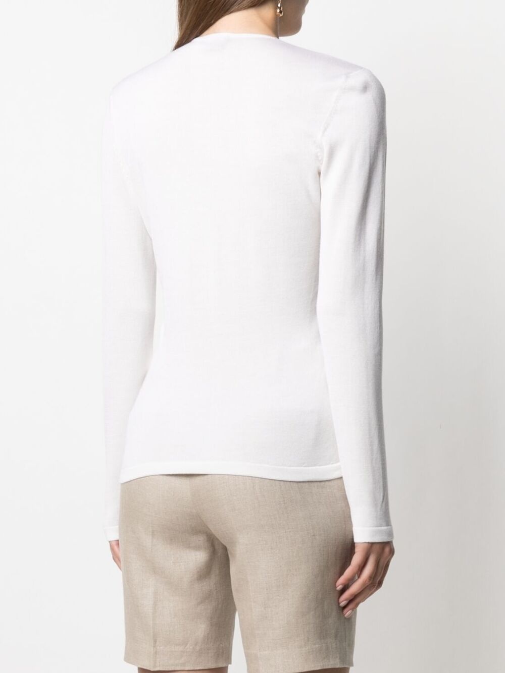 plunge-neck twist-detail knitted top - 4
