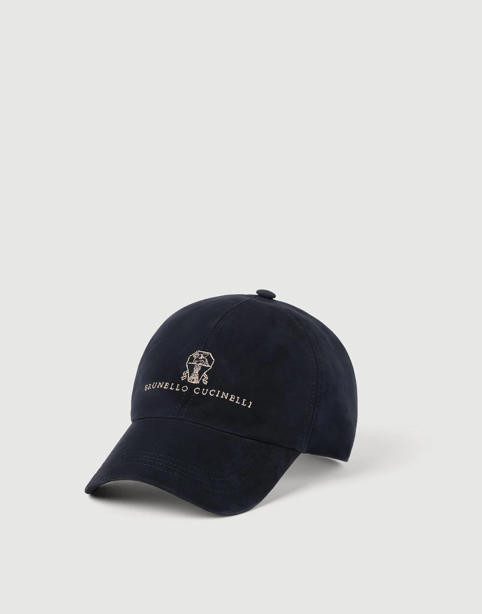 Suede baseball cap with embroidered logo - 1