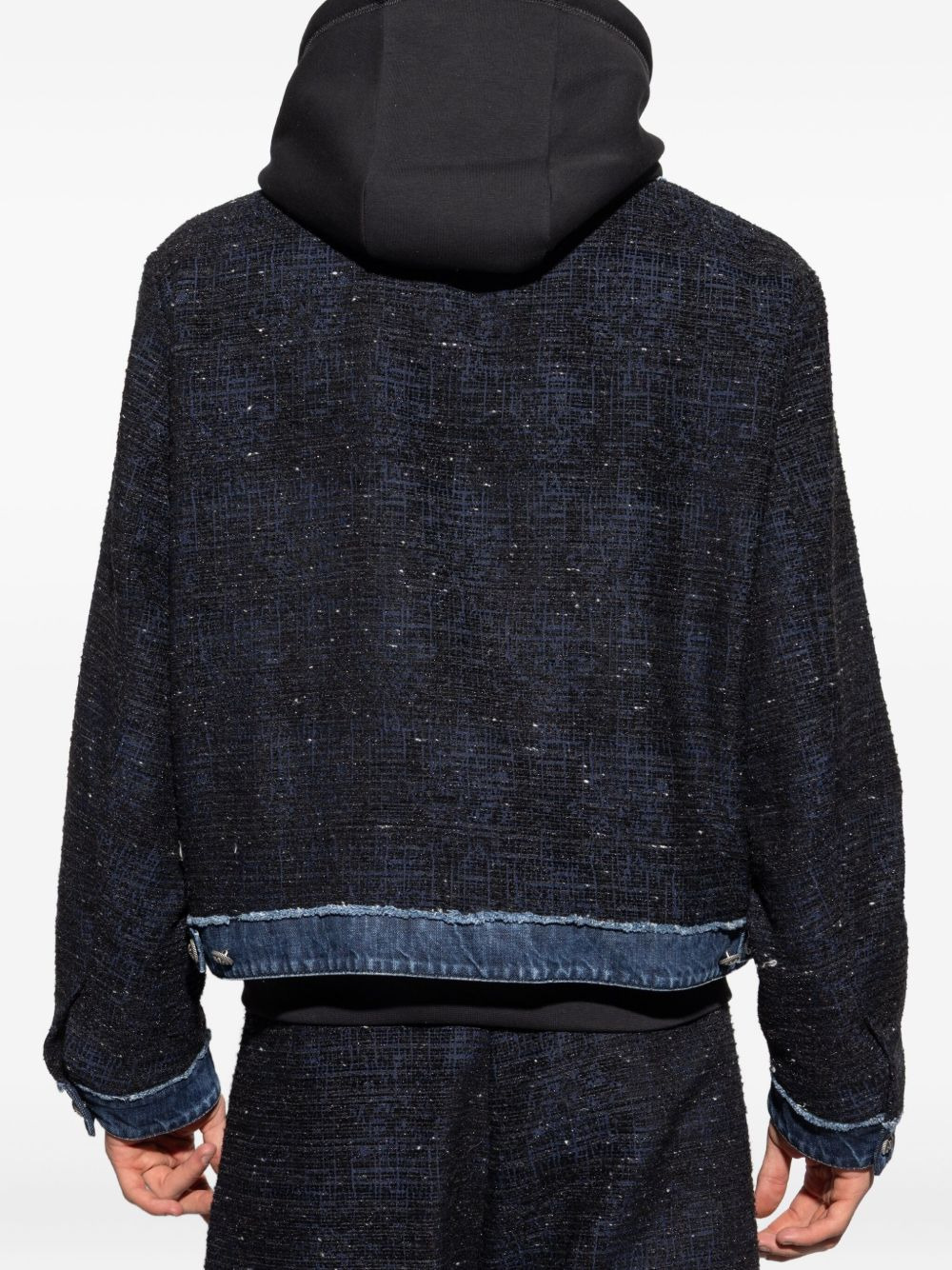 chain-trimmed tweed jacket - 4