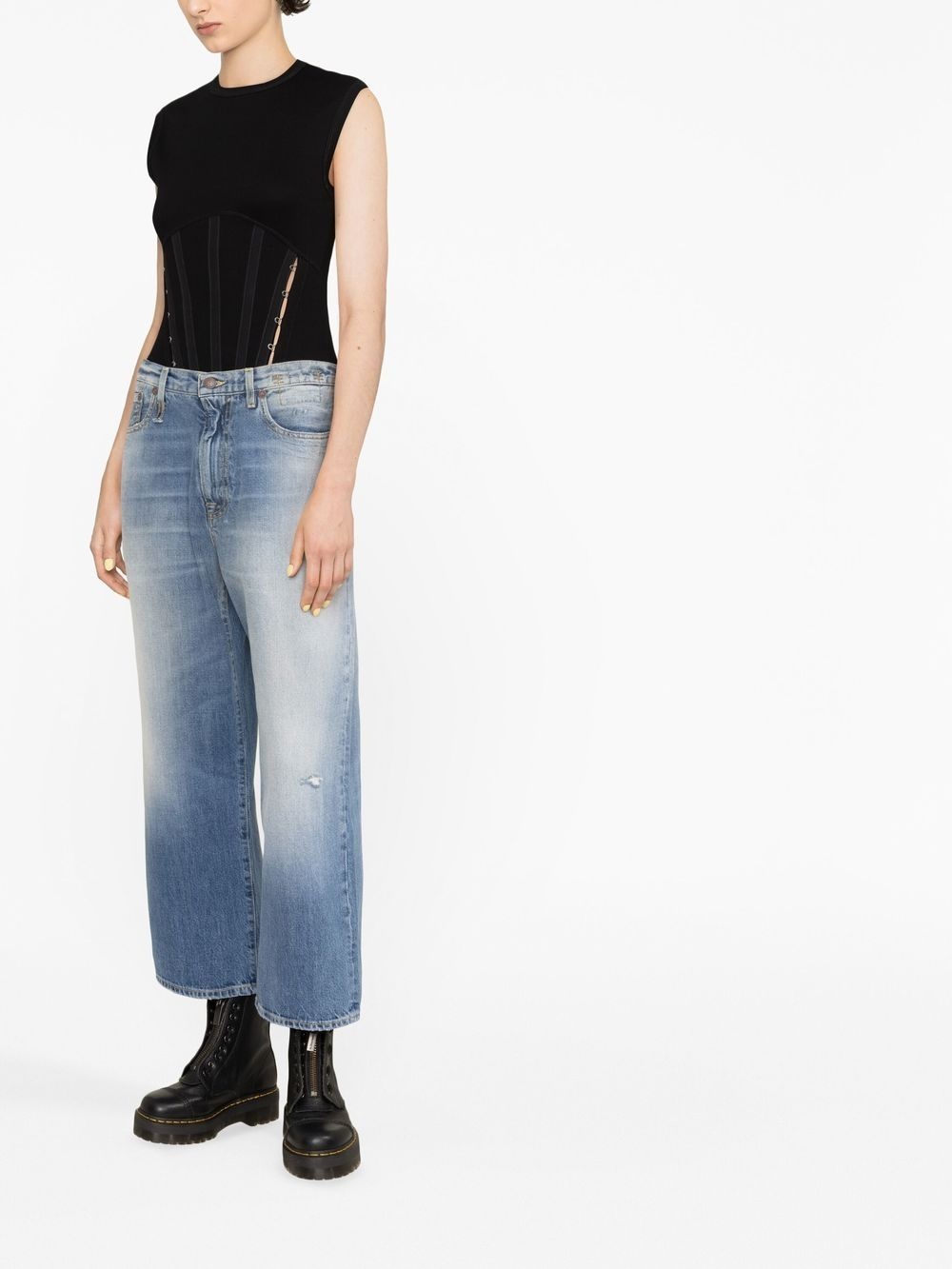 distressed-finish denim jeans - 4