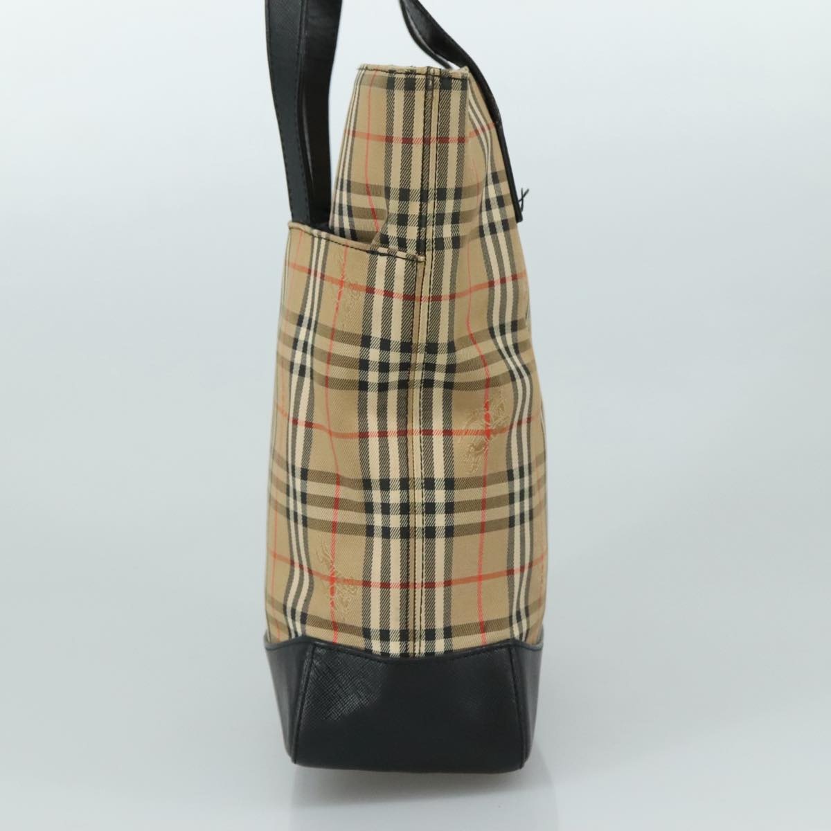 Burberry Nova Check Tote Bag Canvas Leather Beige Black Gold - 3