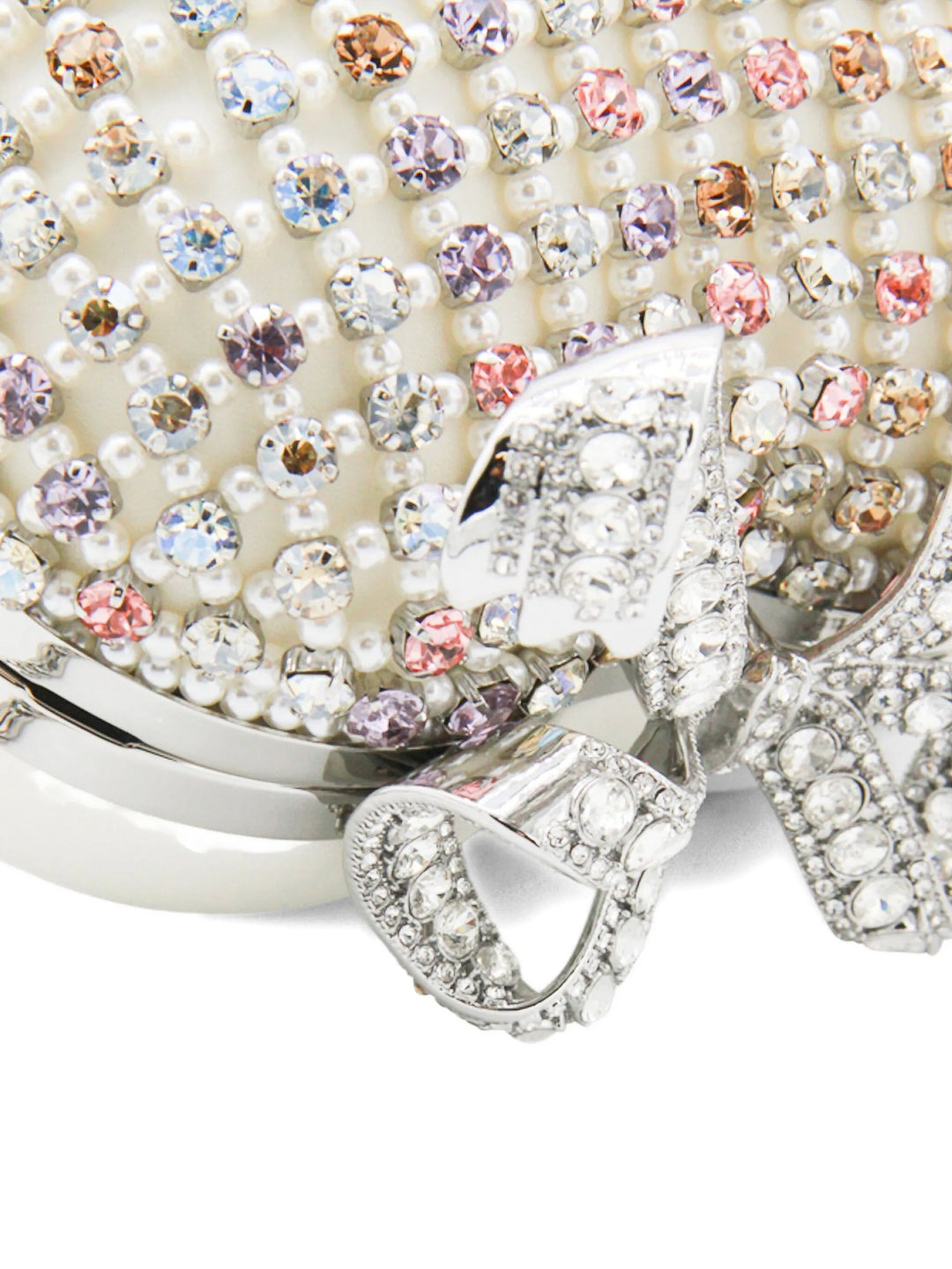 Multi Crystal Heart Clutch Bag - 4