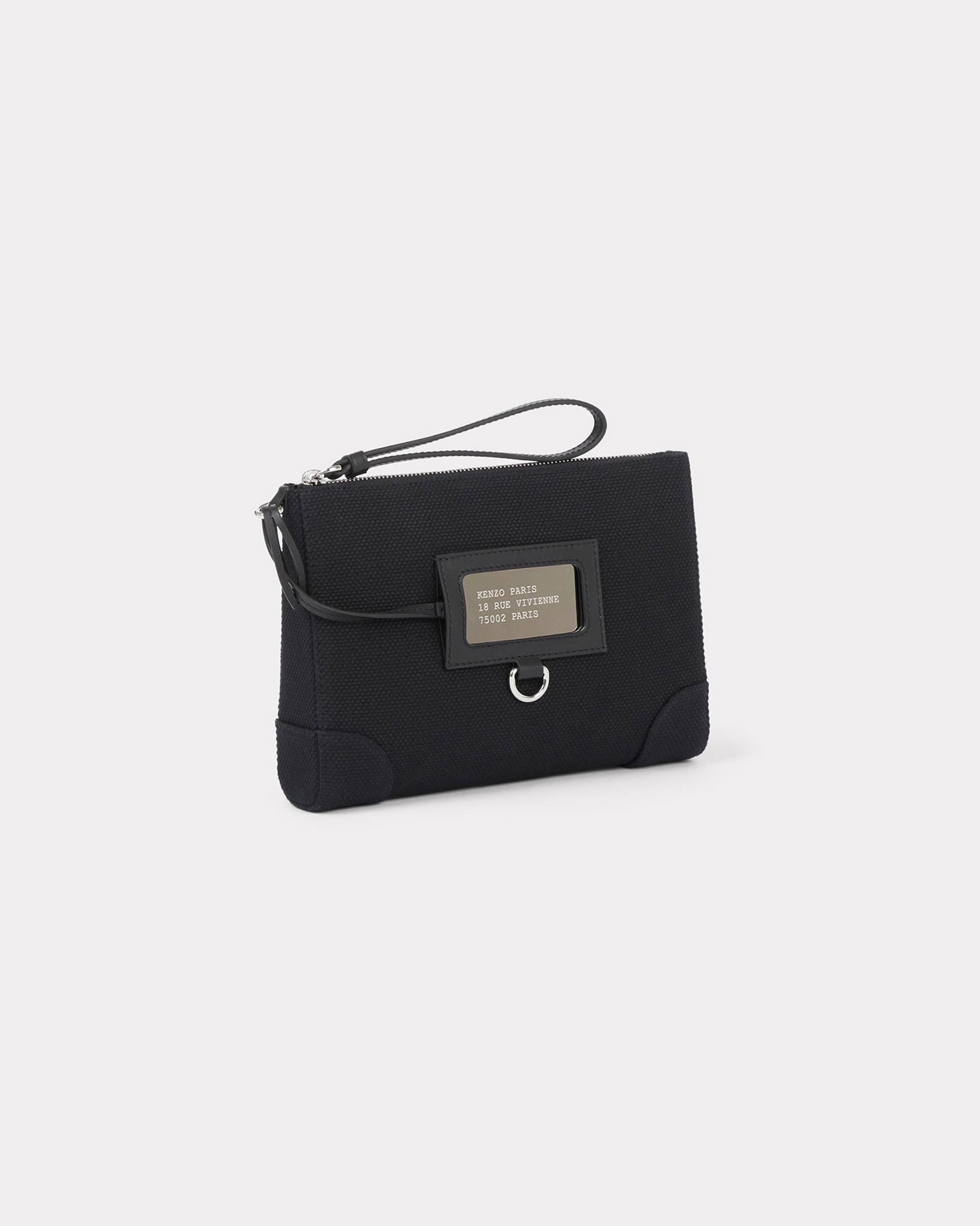 Gusset clutch 'KENZO Tag' in canvas - 4