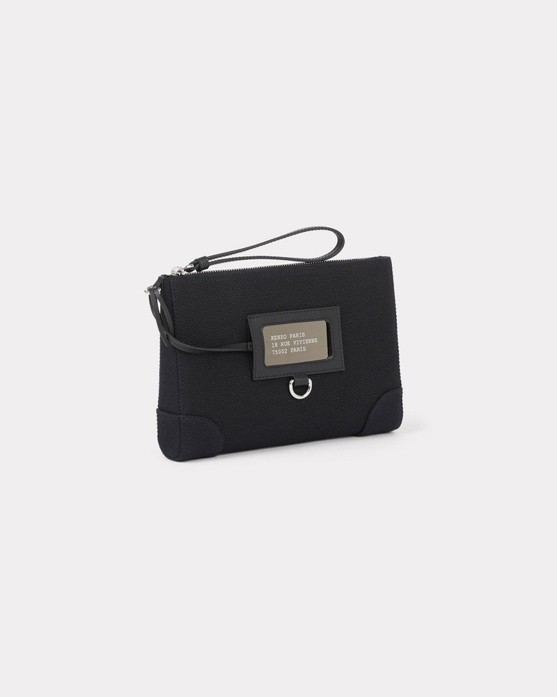 Gusset clutch 'KENZO Tag' in canvas 4