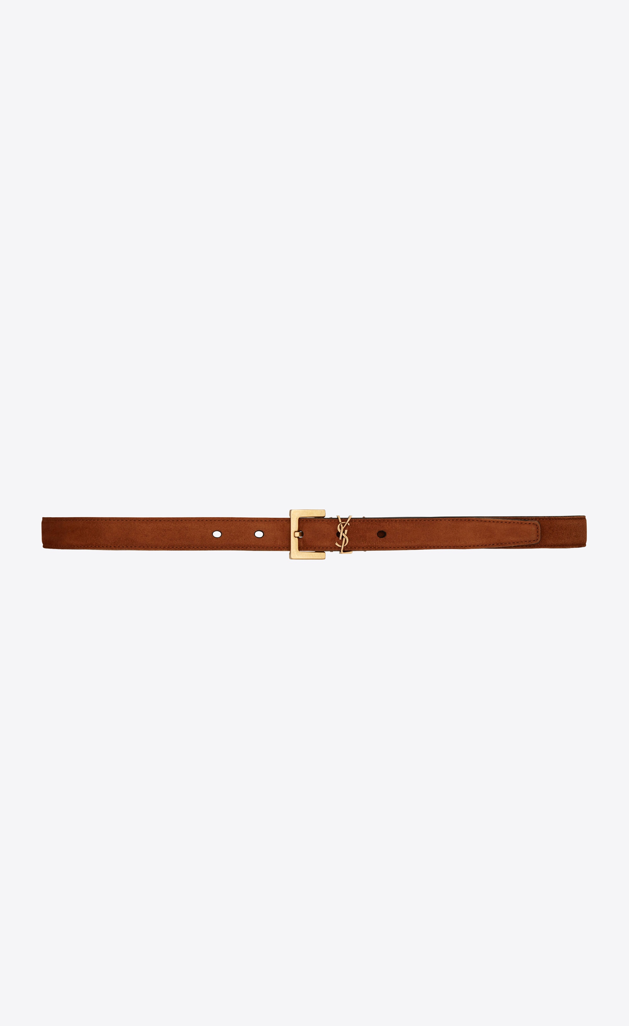cassandre thin belt with square buckle in suede - 1