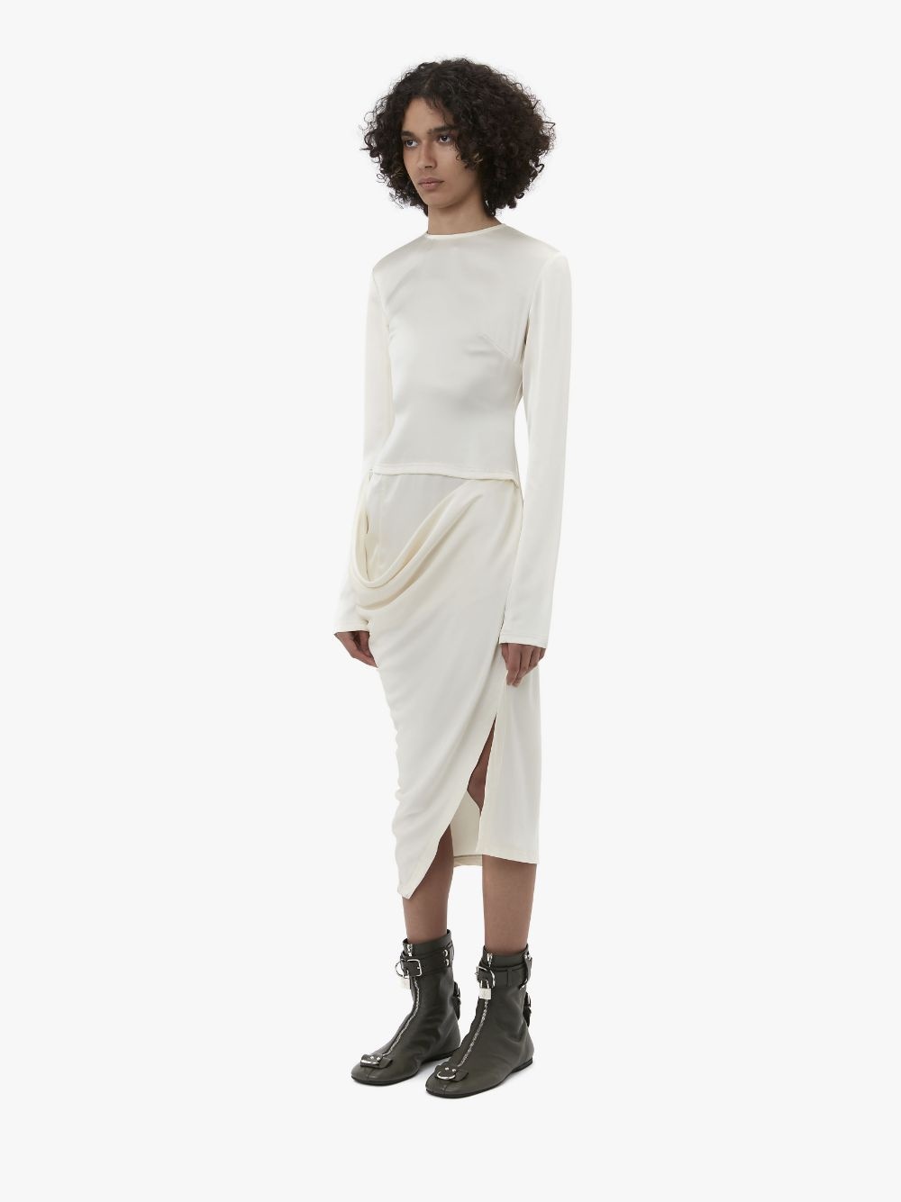 ASYMMETRIC DRAPED DRESS - 4