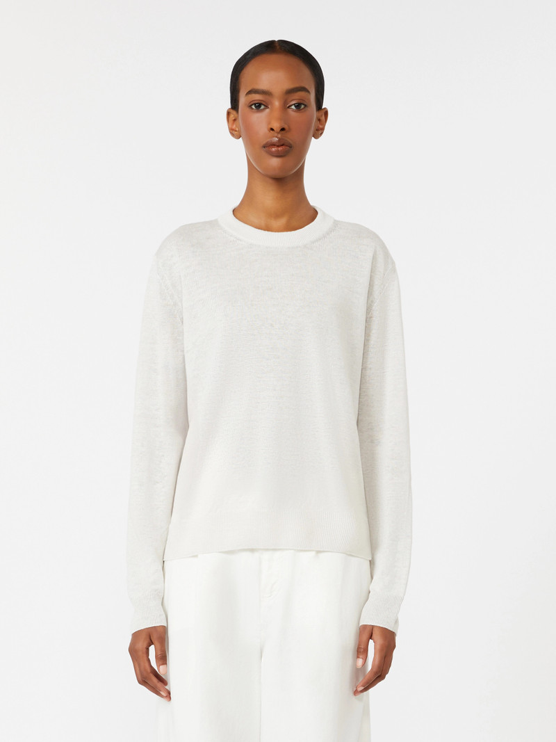 FERVORE Linen yarn crew-neck sweater - MILK 3