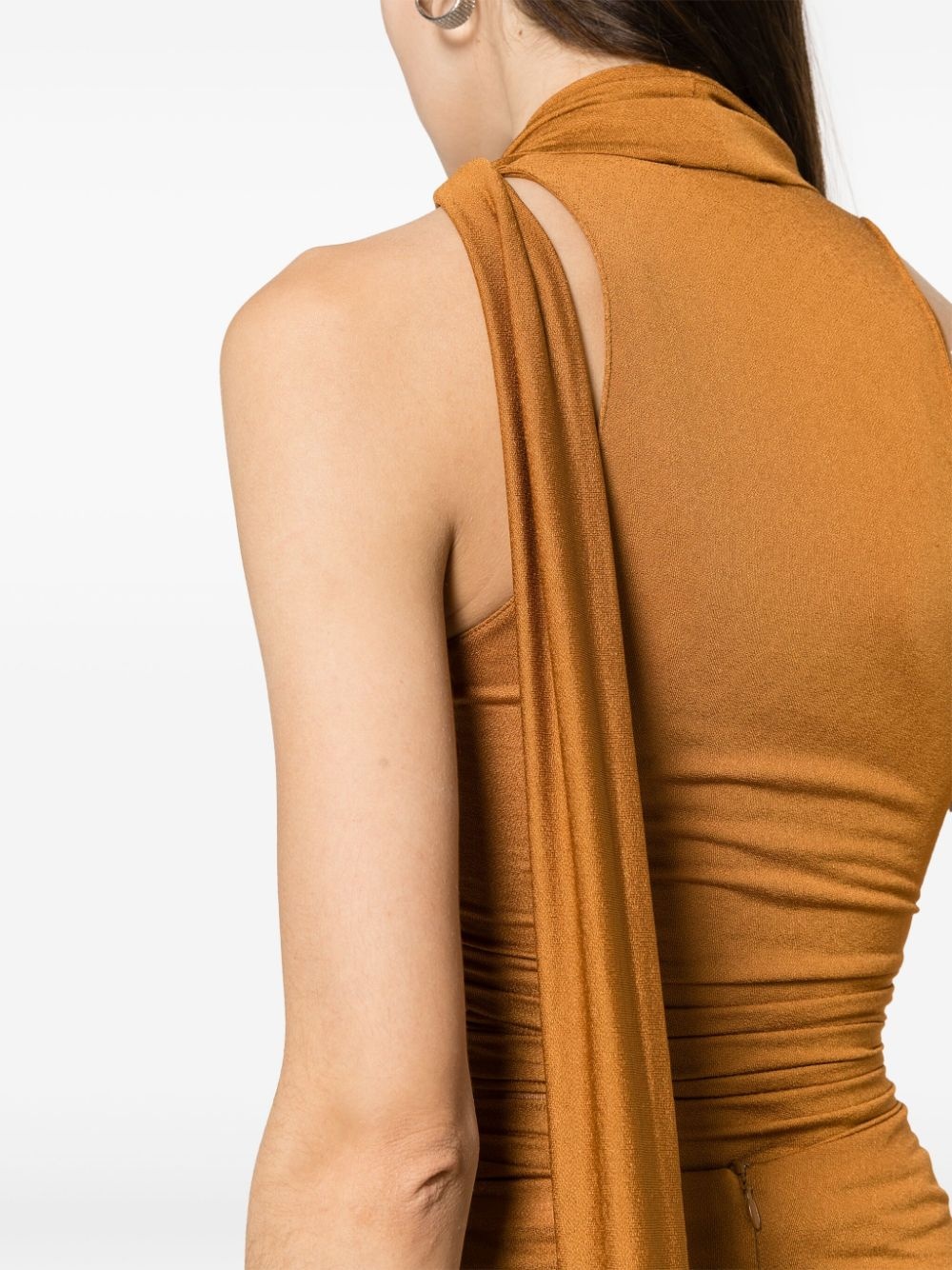 sash-embellished gathered jersey top - 5