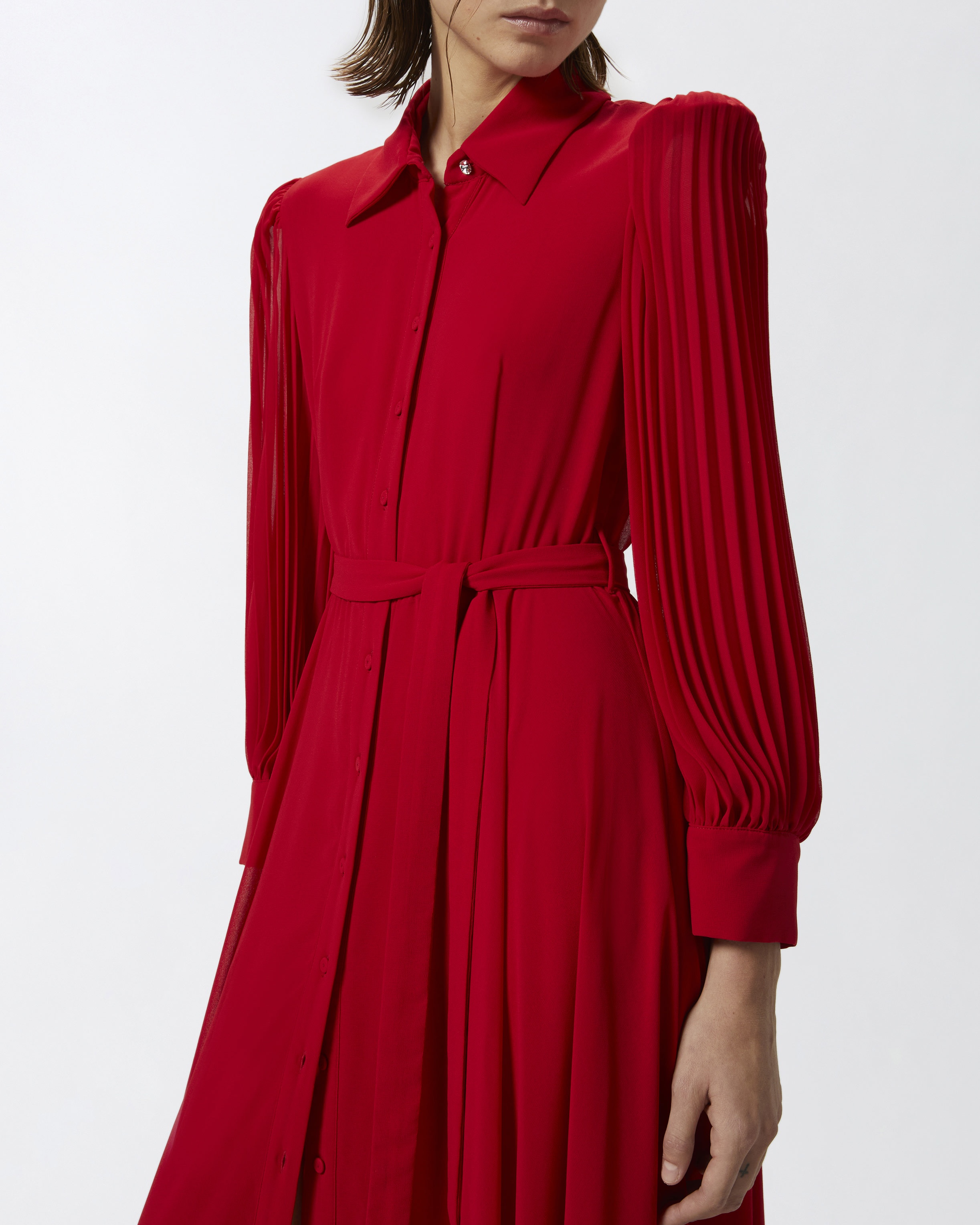 LONG SHIRT DRESS WITH TRANSPARENT BACK - 4