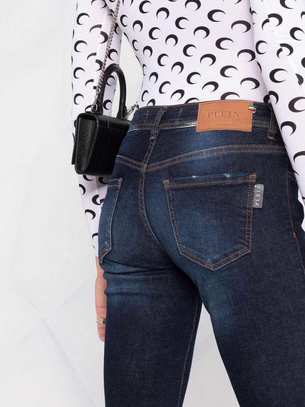 dark-wash denim leggings - 6