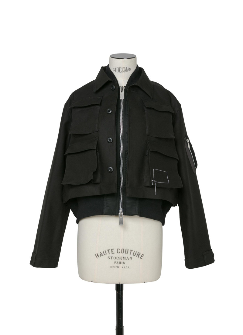 WTAPS Cotton Back Satin Jacket 2 黒 sacai WTAPS x sacai Cotton Back Satin Jacket 2 WTAPS x sacai Cotton Back
