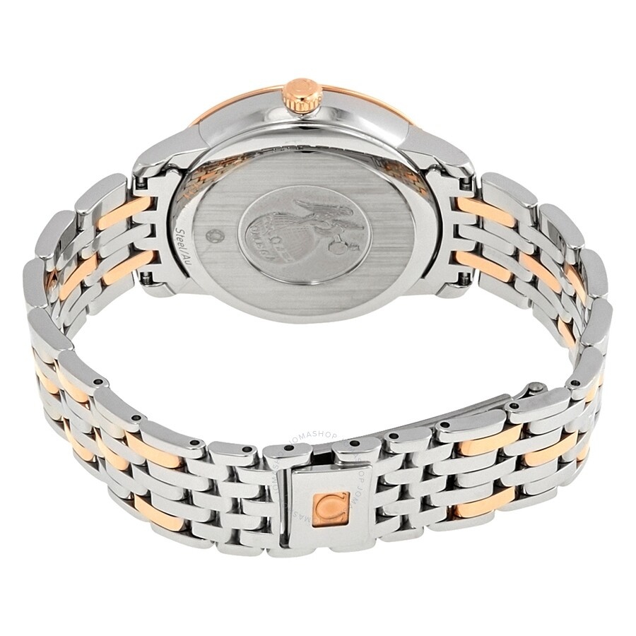 Omega De Ville Silver Diamond Dial Ladies Steel and 18kt Rose Gold Watch 424.20.33.20.52.002 - 3