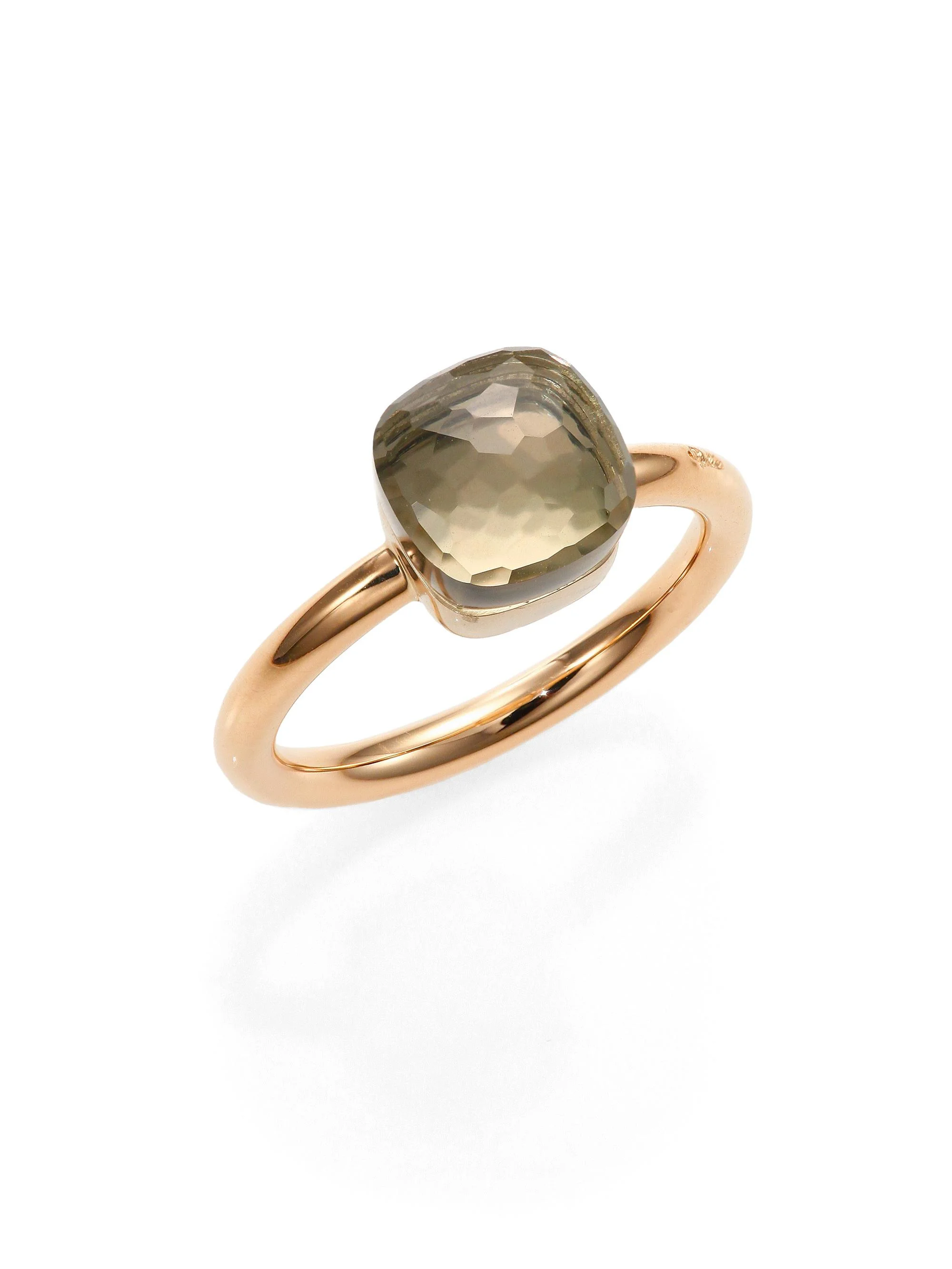 Women's Nudo 18K Rose Gold & Prasiolite Petite Square Ring - Rose Gold - 1