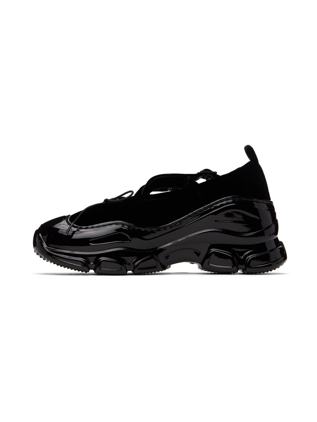 Black Classic Criss Cross Tracker Ballerina Flats - 3